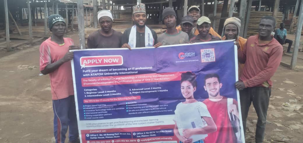 AtafomNg's tweet image. 🚨 ATAFOM University visits Jos Wood Market! Explore our programs &amp;amp; enroll today! 

Visit Us: ATAFOM.university 

#ATAFOM #ATAFOMNg #EducationforIntegration