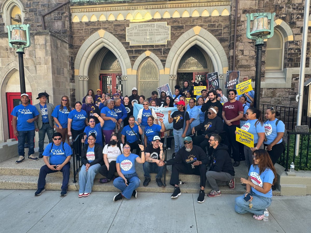 Eight powerful community organizations came together today to rally behind the Harris-Walz presidential ticket. We're uniting to knock 2 million doors &amp; engage voters across 19 counties. 

This is the power of collective action — our communities, our voices, our future.🗳️