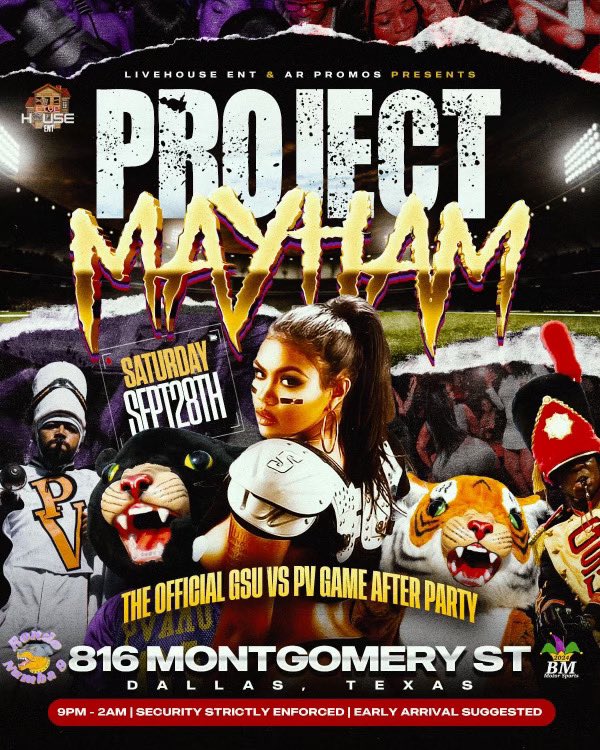 KaylaaFranklinn's tweet image. the OFFICIAL PV vs GSU after party! The ONLY place to be! #ProjectMayham #PVAMU #BMMOTORSPORTS #GSU #afterparty #cottonbowl #bowlgame #Dallastakeover #cottonbowlafterparty #HBCU #OnlyAfterparty