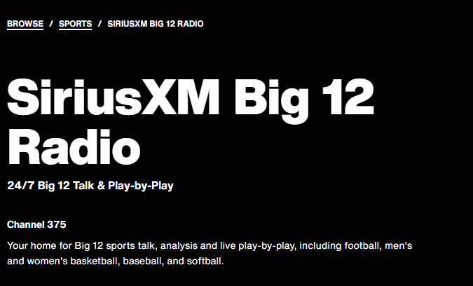 ggoodno's tweet photo. @SIRIUSXM why, why, why did you drop #Big12  radio? Furthermore, why are you still calling it Big 12 Radio and claiming its the "home for Big 12 talk, analysis and live play-by-play...?" https://t.co/FM539fWiVh