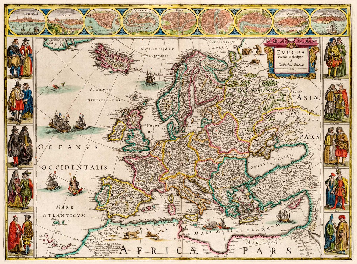 filatelicly's tweet image. Puzzle Michèle Wilson - Map of Europe - Blaeu 1500pcs
This large old map represents a detailed view of Europe! It was published in 1643 by Willem Blaeu, a Dutch cartographic publisher famous in the XVII century. bit.ly/3MScjwp #mappuzzle #woodenpuzzle