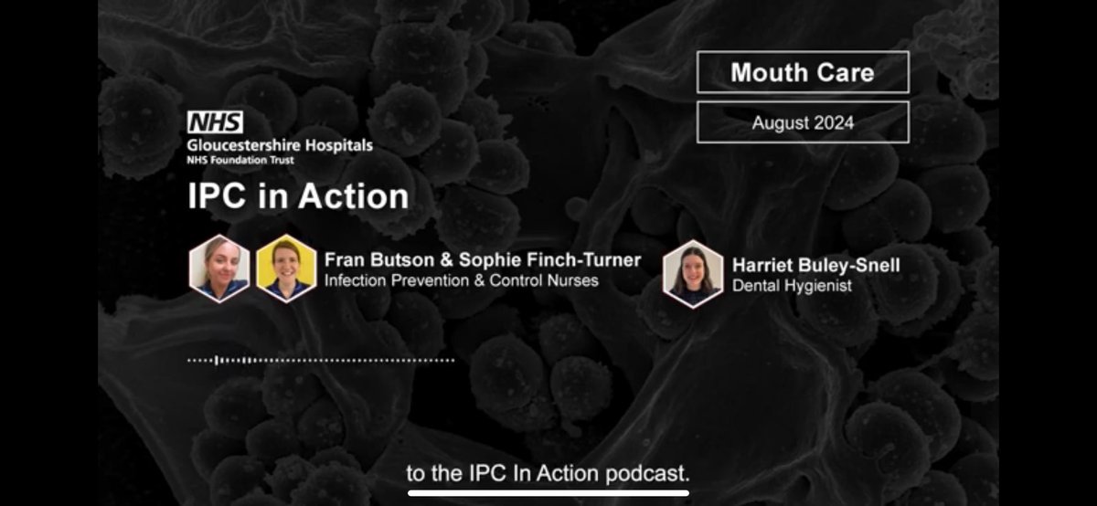 I wanted to share <a href="/GlosIPC/">Gloucestershire Hospitals IPC Team</a> awesome podcast with the latest episode hosted by <a href="/FranButson/">Fran Butson</a> featuring Me and <a href="/H_BuleySnell/">Harriet Buley-Snell</a> talking about Mouth Care within Hospital 🙌

Please share #MouthCareMatters 

IPC Vlog August 2024 youtu.be/nRAJ8DdkRGk?si… via <a href="/YouTube/">YouTube</a>