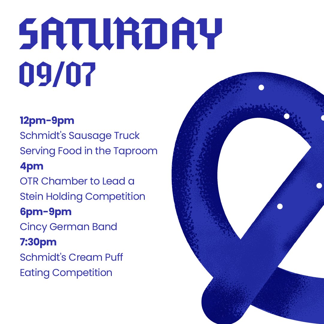 🍺 Join us this weekend at Rhinegeist for an eventful OTRberfest. On Saturday we'll be judging the Stein Holding Competition starting at 4PM. Registration for the contest will be opening soon!

#OTRberfest #Rhinegeist #CraftBeer #CincinnatiEvents #CincyLife #memoriesinOTR