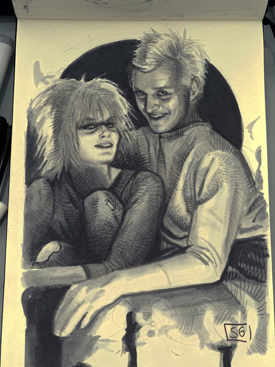 subversivegirl's tweet image. Pris &amp;amp; Roy ✨
#Pris #Roy #BladeRunner #sketch #drawing #art