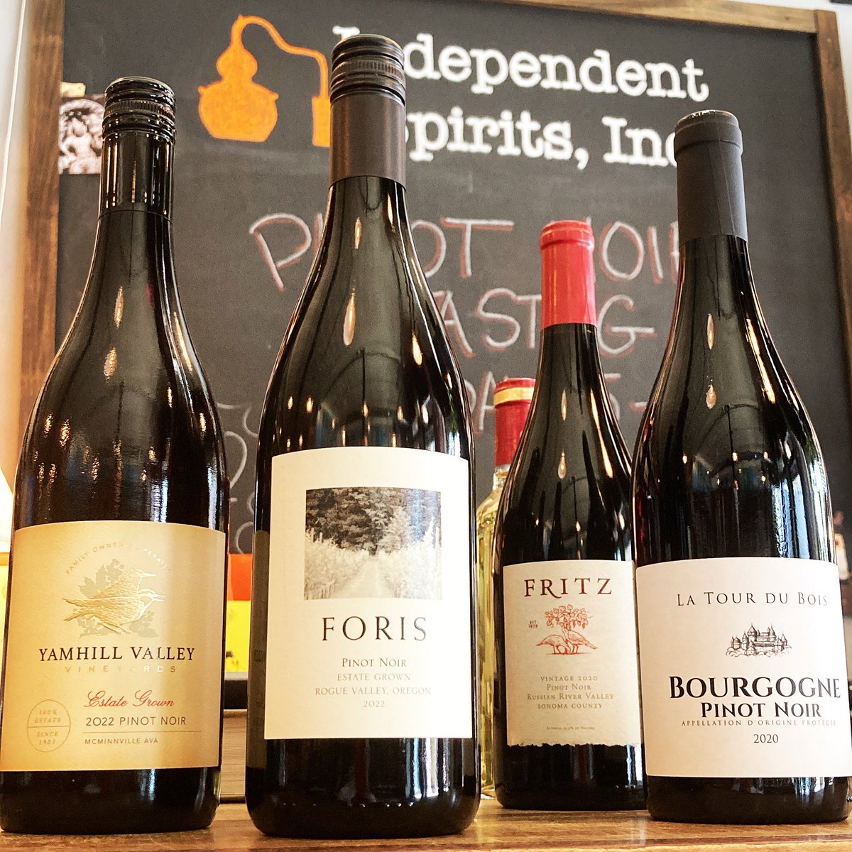 All Pinot Noir tasting Friday 5-7pm. #aroundtheworldinpinotnoir
