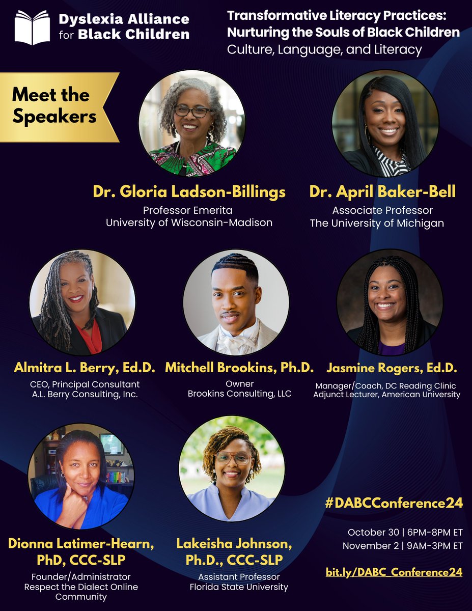 📣 Announcing our full lineup of live speakers for #DABCConference24! Join us for transformative insights on educational justice and literacy. 

Stay tuned for more! l8r.it/T1N1
