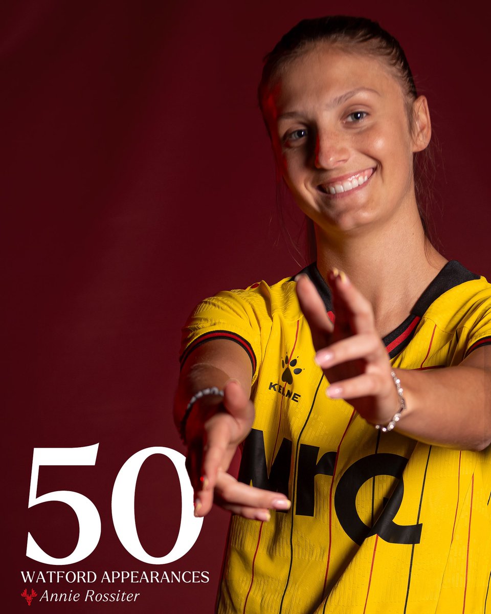 WatfordFCWomen's tweet photo. Fifty appearances in yellow for Annie Rossiter! 🤩 https://t.co/WR5i6YvSYI
