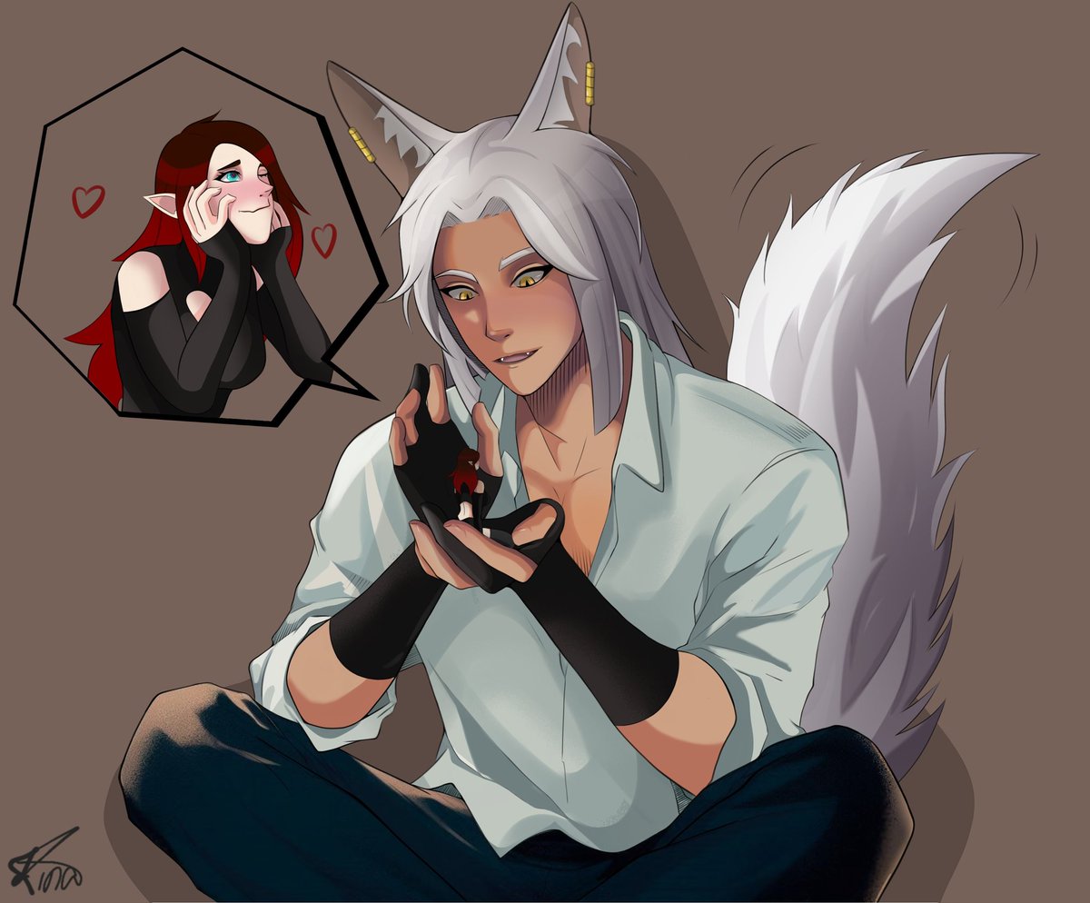 So, I drew the second character from the list. I had to combine the work with a stylus and a finger cause of my work🫠🔫, and I also messed up with his clothes and redid his ears a thousand times, but I tried very hard🥺👉🏻👈🏻

 Characters owned by <a href="/rose_snaxx/">🌹 Demon with Zoomies 🔞</a>