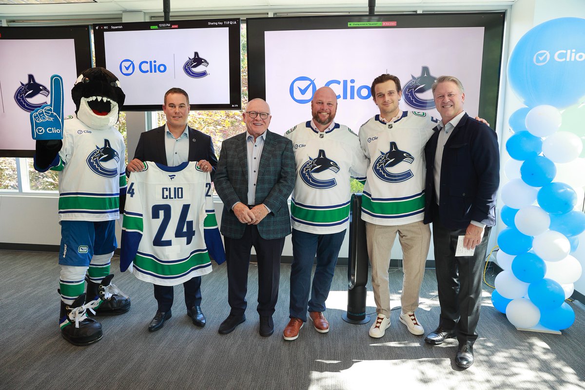 Jack Newton (@jack_newton) on Twitter photo It’s been a year of milestone moments for Clio, and this one feels like a true power play.
Clio is officially the first legal tech company to sponsor a jersey patch for a team in the NHL. <a href="/Canucks/">Vancouver Canucks</a> It’s been a year of milestone moments for Clio, and this one feels like a true power play.
Clio is officially the first legal tech company to sponsor a jersey patch for a team in the NHL. <a href="/Canucks/">Vancouver Canucks</a>
