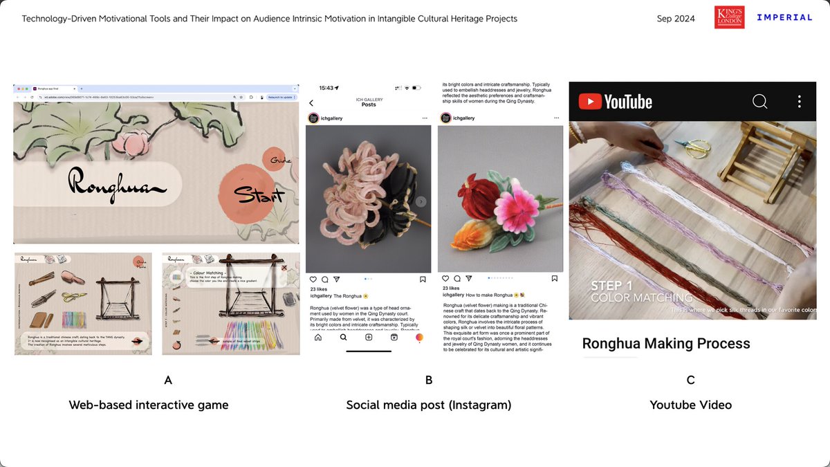 _ZhiYe's tweet image. It is my pleasure to present at the #DHC2024 with @ZheyuanZh today. ICH and its digitisation is a long process and we will continue working on this to provide more insight to museums and ICH related communities. So far ICH gamification looks promising.