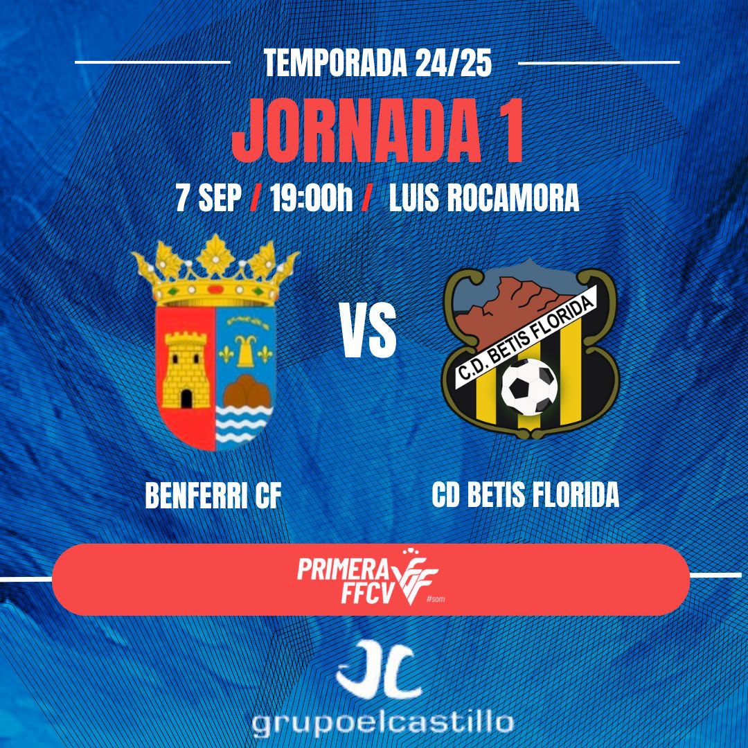 ¿Hay ganas de Liga?

JORNADA 1

🗓️ Sábado 7 de Septiembre 
📍 Benferri
🏟️ Luis Rocamora
⏰ 19:00
🆚 CD Betis Florida

#VamosBenferri 
#canteraorihuelabenferri