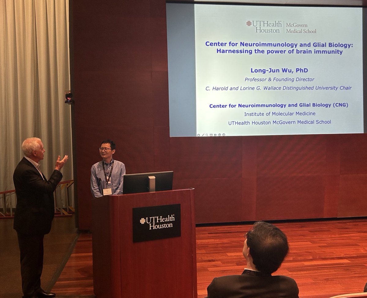 CNG at UTHealth Houston (@cng_uthealth) on Twitter photo CNG director <a href="/LongJun_Wu/">Wu Lab at UTHealth</a> and Dean Hancock introducing our center today at <a href="/McGovernMed/">McGovern Med School</a> IMM Research Retreat in collaboration with <a href="/McWilliamsSBMI/">McWilliams School of Biomedical Informatics</a>! Thank you to all who came to hear about CNGâs vision to harness immunity to treat neurological disorders! CNG director <a href="/LongJun_Wu/">Wu Lab at UTHealth</a> and Dean Hancock introducing our center today at <a href="/McGovernMed/">McGovern Med School</a> IMM Research Retreat in collaboration with <a href="/McWilliamsSBMI/">McWilliams School of Biomedical Informatics</a>! Thank you to all who came to hear about CNGâs vision to harness immunity to treat neurological disorders!