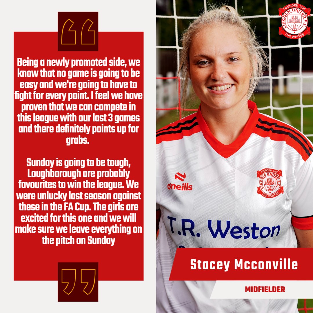 A few words from <a href="/StaceMcConville/">Stacey McConville</a> ahead of the visit of Loughborough Lightning to Ashby Avenue on Sunday ⚽️⚽️

#UpTheWhites