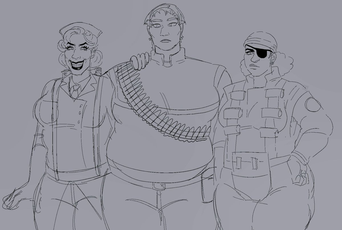 veemaoclaws's tweet photo. Fem fortress :P
#teamfortress2 #tf2 #speedingbullet #tf2pyro #tf2medic #tf2scout #tf2soldier #tf2heavy #tf2demo #tf2sniper #tf2spy #tf2engineer #heavymedic #helmetparty #tf2fanart #fanart #art #femfortress2 https://t.co/eJ4TwI1fAB