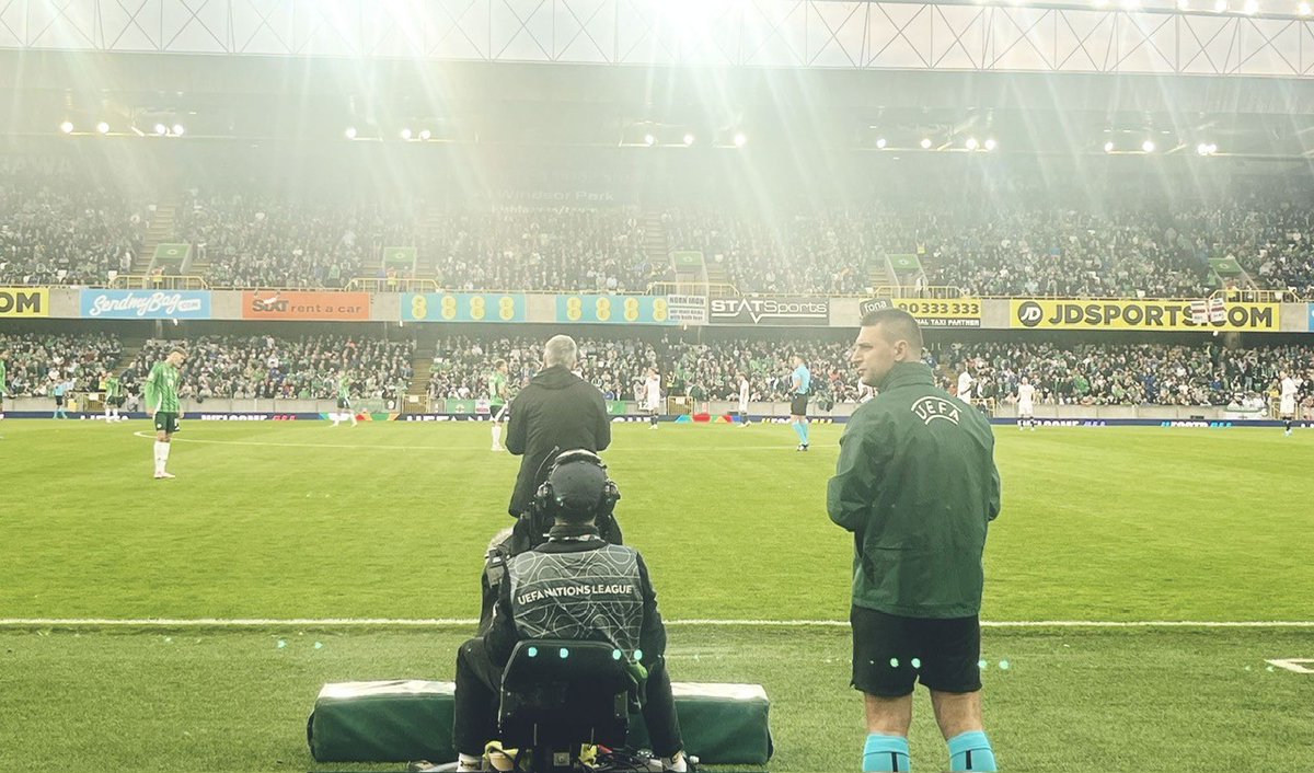 What a win - great night for @northernIreland the #GAWA  .. and our very own Dr Mark Matthews there supporting the referees.  ⚽🎉 #physio #sportsphysio