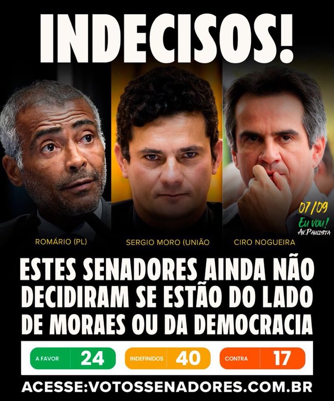 Impeachment e prisão de Alexandre de Moraes.