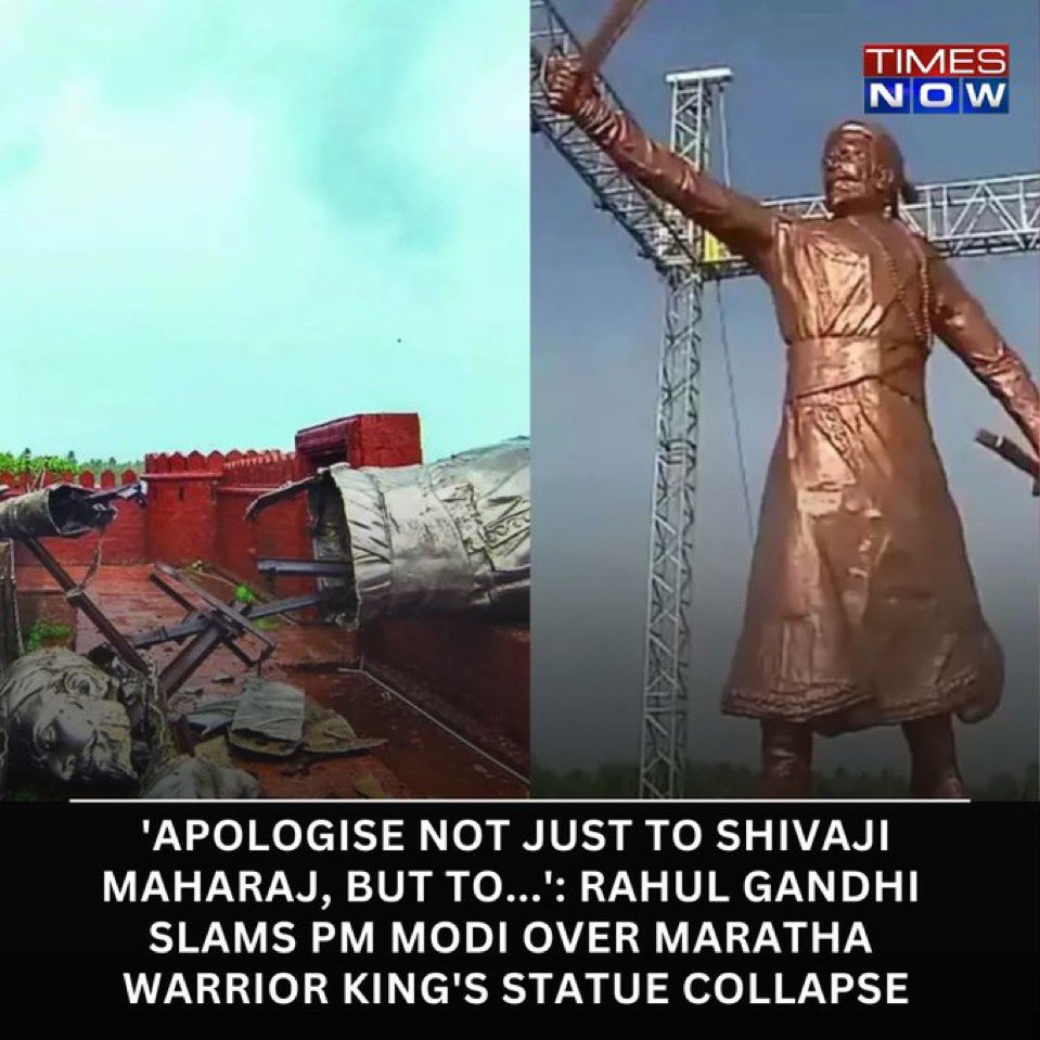 shahilon's tweet image. 'Apologize Not Just To Shivaji Maharaj, But To...': #RahulGandhi Slams #PMModi Over Maratha Warrior King's Statue Collapse

Read More:
timesnownews.com/india/apologis…

#TNCards #ShivajiMaharaj