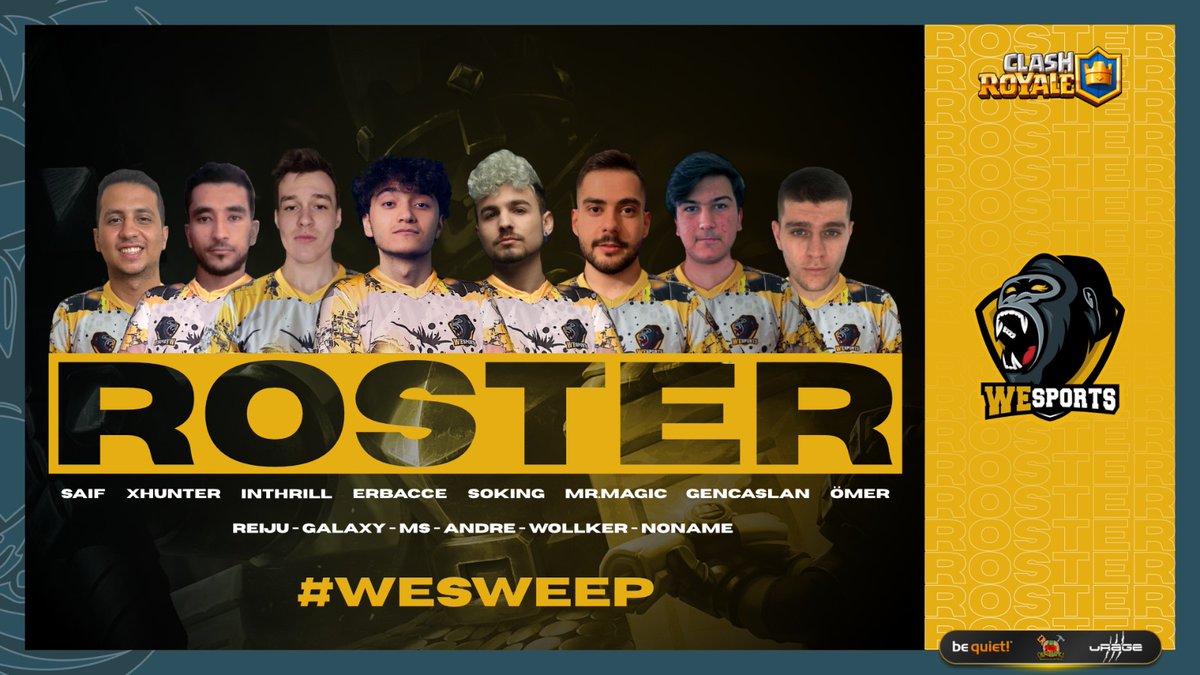 We are happy to show you our full roster in #ClashRoyale for the various competitions we participate in! 💪
👥👥👥👥
<a href="/CrSaifff/">Saif</a>
<a href="/XHUNTERCR/">XHUNTER</a>
<a href="/InThrill125_CR/">InThrill125</a>
<a href="/ErBacceCR/">ErBacce</a>
<a href="/SokingRcQ/">v</a>
<a href="/MrMagicCr3/">Magic</a>
<a href="/_kadir_CR/">Kadir</a>
<a href="/Oemercr/">☀️Ömer☀️</a>
<a href="/ArpinCR25/">Arpin CR</a>
<a href="/cr_Galaxy5/">Galaxy</a>
@retired_cr
<a href="/CR_ANDRE_/">Andre</a>
<a href="/WollkerCR/">Wollker</a>
<a href="/Noname_091220/">KING</a>