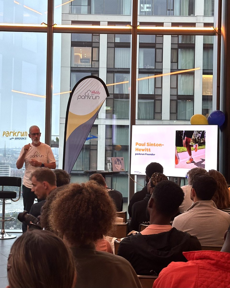 parkrun x Brooks Ghost 16 limited edition launch event. 

The 20th anniversary of parkrun is just around the corner, we heard from parkrun founder Paul Sinton-Hewitt how parkrun was founded from an idea in his head, to the first time trial in Bushy Park in October 2004 and on to