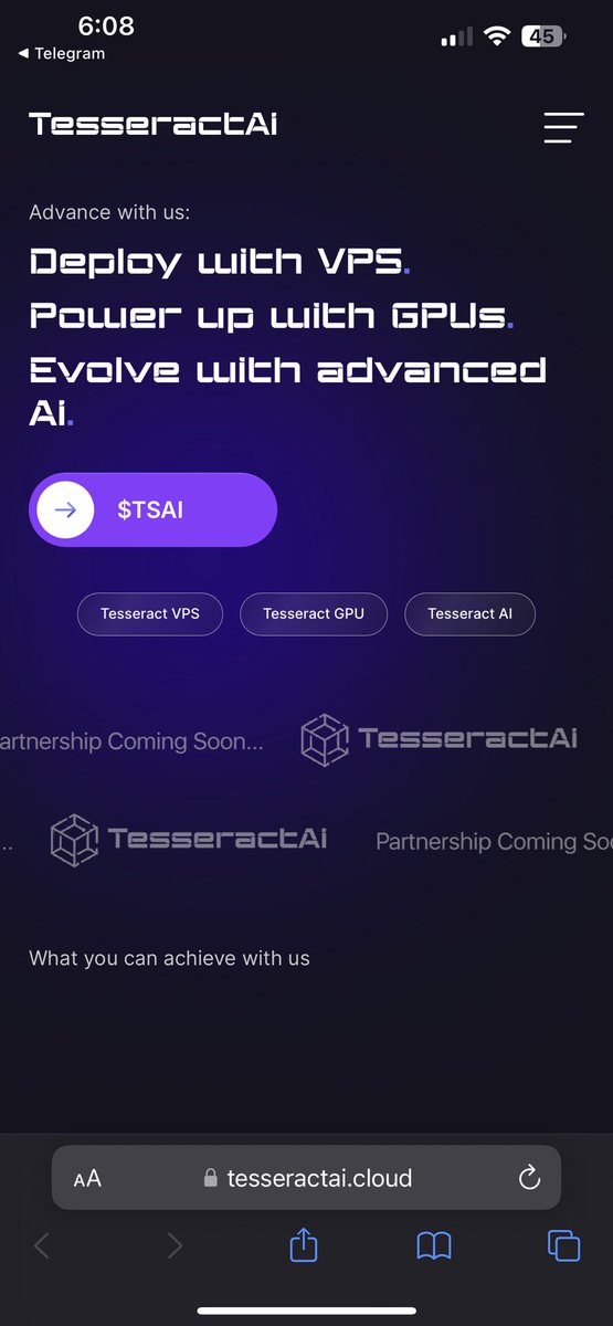 EthBusyGuy's tweet photo. I recently aped into this project after doing some extensive research.

- 🌟 Dive into the future with $TSAI – leading in decentralized computing and AI innovation!
- 🚀 Unlock the power of cutting-edge VPS services and advanced AI models. Explore new horizons!
- 💡 Endless possibilities for efficiency and innovation with Tesseract AI!
- 🌐 Embrace AI technologies with $TSAI – driving progress in the crypto world! Let's make a positive impact! #TSAI #CryptoInnovation #cryptodegen