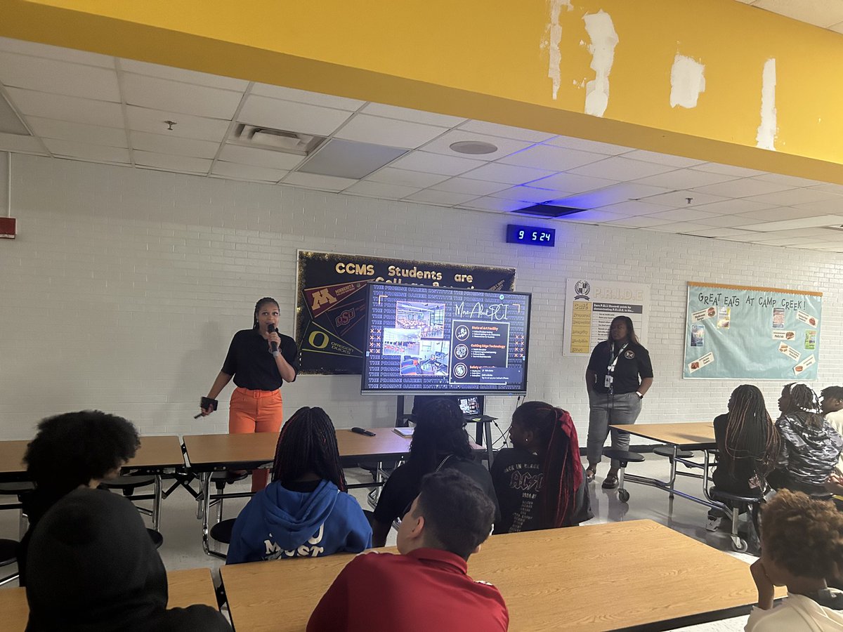 CassandraVJames's tweet image. The PCI tour is roaring on! 🐅Big thanks to @CCMPrincipal and Mr. Davis for hosting us at Camp Creek Middle School. We had a Tigeriffic time exploring exciting career pathways offered at @ThePromise_2024 with your Future Tigers! 🐯✨ #impactfulprogramming #ourpromiseyourfuture