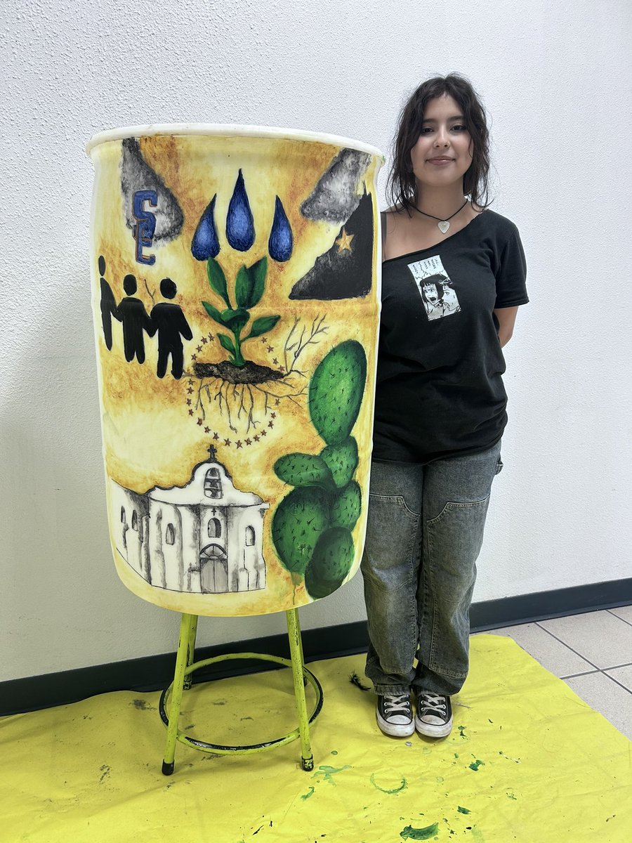 Congratulations to these young ladies on their great craftsmanship and dedication. Their designs are beautiful! These will be on display at the San Elizario community garden #SanEliArt #SEISD #SEHS