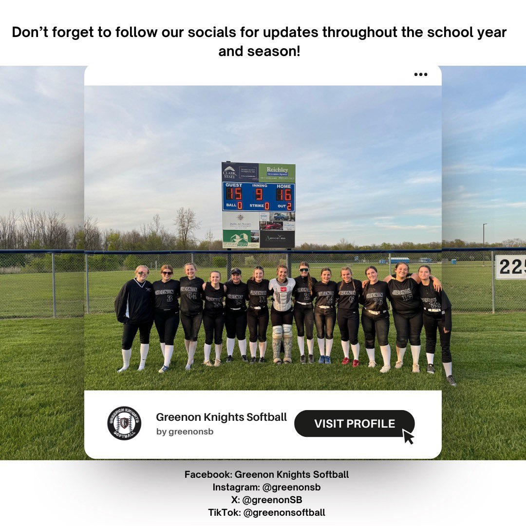 GreenonSB's tweet photo. Make sure you follow our socials! Softball season will be here before we know it! 🥎 #greenonsb https://t.co/ZhDTBW0oOw