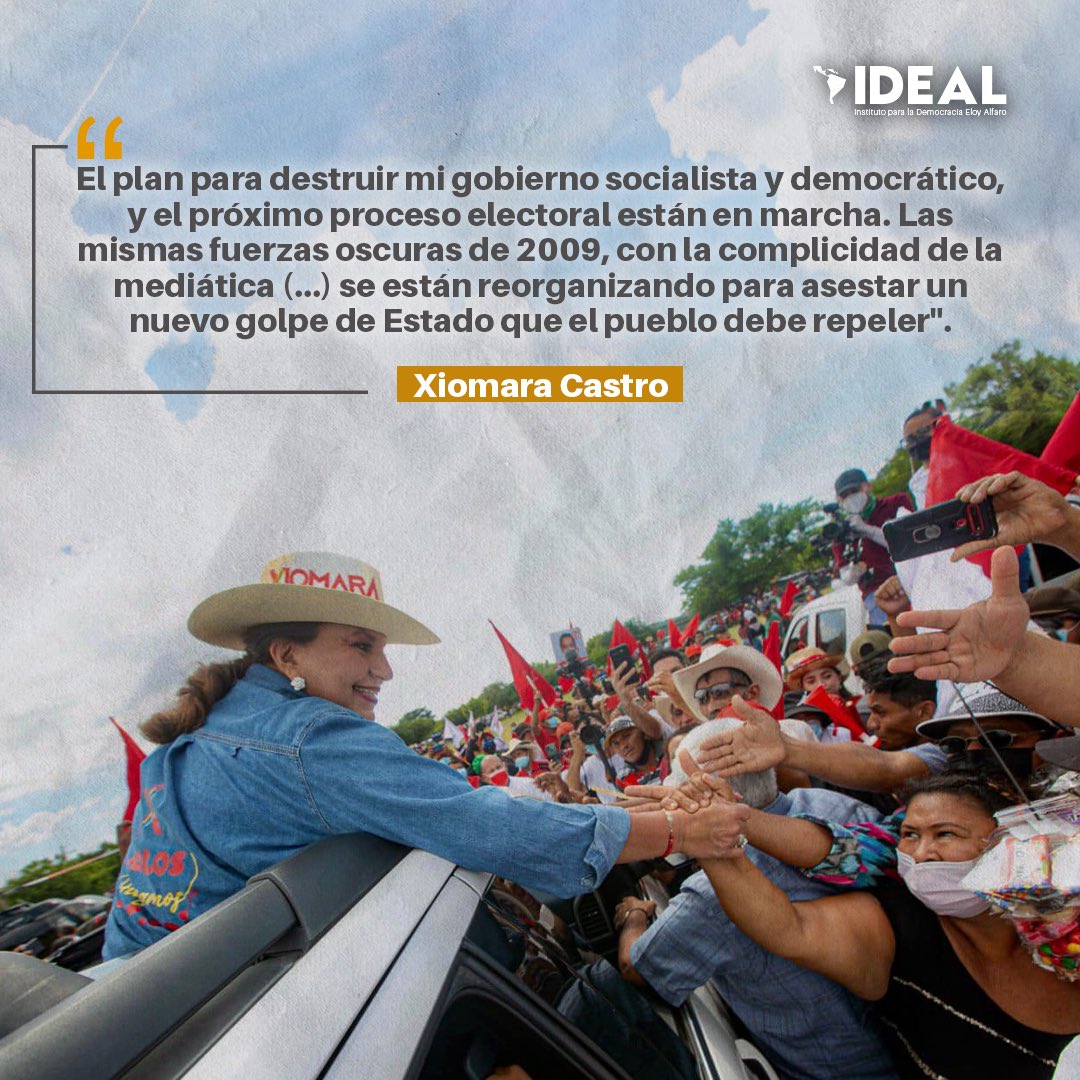 🇭🇳 La presidenta <a href="/XiomaraCastroZ/">Xiomara Castro de Zelaya</a> afirmó que la paz y la seguridad interior de #Honduras están en riesgo ante la persistencia de un plan para destruir su Gobierno, liderado por las mismas “fuerzas internas y externas” que encabezaron el golpe de Estado de 2009 en el país