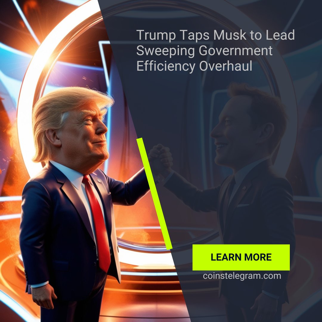 Coinstelegram1's tweet image. 🚨 Trump taps Elon Musk to lead a major government efficiency overhaul! Big changes ahead? 🚀🇺🇸 #Trump #ElonMusk #GovernmentReform #Innovation #Leadership 
coinstelegram.com/news/trump-tap…