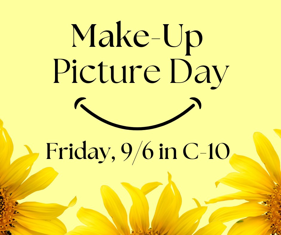AgouraHS's tweet photo. New Location:  Make-Up Picture Day will now be in C-10 from 8:00-10:30am and 12:30-2:30pm.  #lvusdrocks @instagoura #chargeon https://t.co/1OK3Ng7rVL
