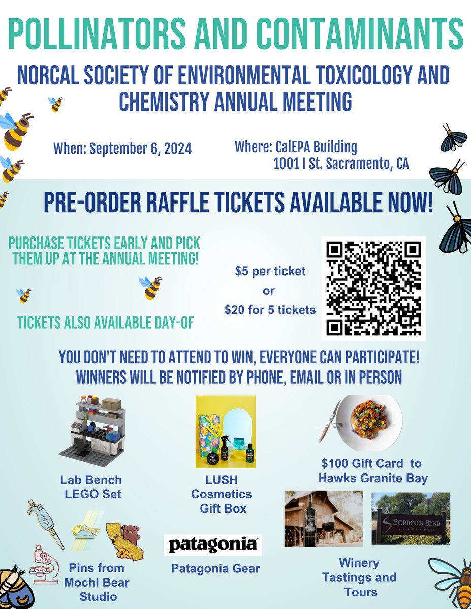 NorCalSETAC's tweet photo. The long-awaited for 2024 NorCal SETAC Annual Meeting is finally here! Join us tomorrow (9/6) at the CalEPA building to listen to a fantastic lineup of presentations, network during coffee and food breaks, and enter the raffle for a chance to win from a selection of fun prizes! https://t.co/zrUUZRTX7M