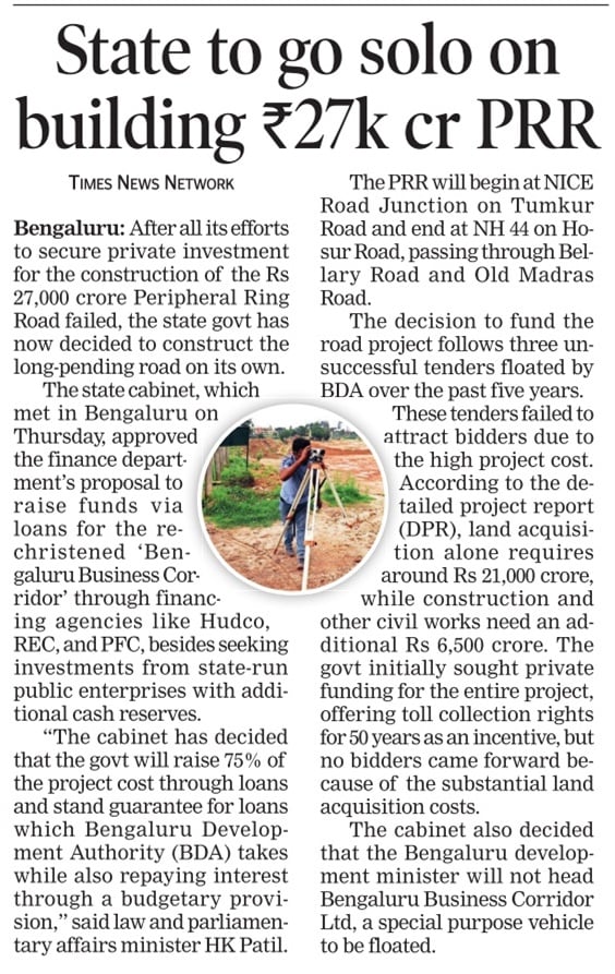 Maheshbr4U's tweet image. Much awaited, 74 km Long #Bangalore Peripheral Ring Road (PRR)/#Bengaluru Business Corridor (BBC) is becoming reality with, #Karnataka Govt deciding to do it from their own funds.
■ #Metro Corridor alongside this 8 Lane road &amp;amp;
■ 6 @BDABangalore Layouts planned.
@CMofKarnataka