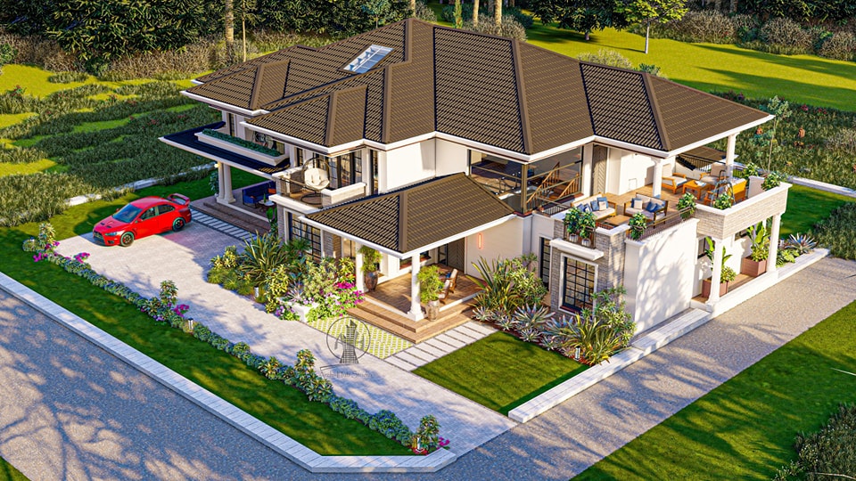SabrimaHomes's tweet photo. Good morning Afrika, another amazing 5 bedroom mansion for our esteemed client.

Key features:
All bedrooms are ensuite
Family Room
Family Terrace
Study Room
Outdoor dining area
Open plan kitchen

Design by Archihub Studios.
Have a cheerful day. https://t.co/COVCfzBsA7