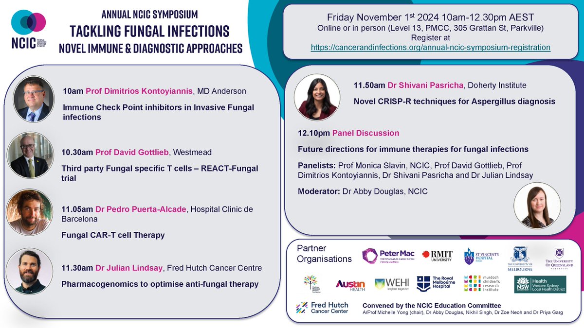 NCIC (@ncicancer) on Twitter photo Register now for our hybrid annual Symposium "Tackling Fungal infections" cancerandinfections.org/annual-ncic-sy… 10am Melbourne, Australia time Friday 1st Nov. <a href="/michyong2/">Michelle Yong</a> Register now for our hybrid annual Symposium "Tackling Fungal infections" cancerandinfections.org/annual-ncic-sy… 10am Melbourne, Australia time Friday 1st Nov. <a href="/michyong2/">Michelle Yong</a>