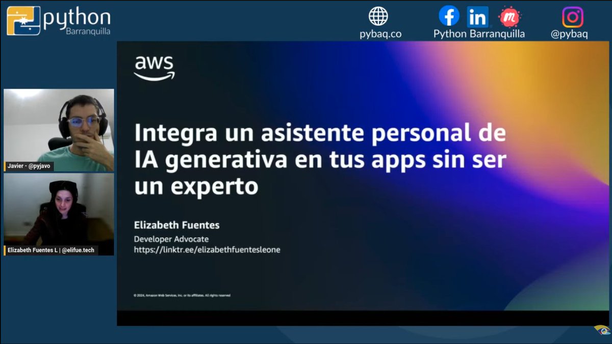 Integra un asistente personal de IA generativa en tus apps sin ser un experto youtube.com/live/v0priLi3F… via <a href="/YouTube/">YouTube</a> cc <a href="/ElizabethFue12/">Elizabeth Fuentes</a>  <a href="/pyjavo/">Javier D</a>