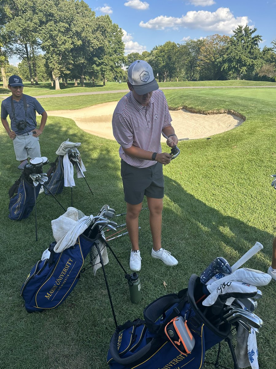 Marian Men's Golf (@muknightsgolf) on Twitter photo Gold vs. Blue Matches tonight at Woodstock CC! Gold was victorious with some very contentious play!
Always a consequence! Losers clean clubs/shoes. Oh, and 25 pushups. <a href="/MUKnights/">Marian Knights</a> <a href="/NAIA/">NAIA</a> <a href="/Crossroads_NAIA/">Crossroads League</a> #collegegolf #knightgolffamily Gold vs. Blue Matches tonight at Woodstock CC! Gold was victorious with some very contentious play!
Always a consequence! Losers clean clubs/shoes. Oh, and 25 pushups. <a href="/MUKnights/">Marian Knights</a> <a href="/NAIA/">NAIA</a> <a href="/Crossroads_NAIA/">Crossroads League</a> #collegegolf #knightgolffamily