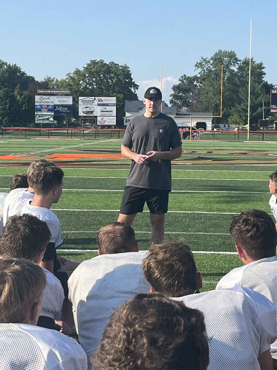 Tomorrow night’s honorary captain is 2017 West Delaware graduate John Nagel. We were fortunate to have John at practice tonight to share his story with our team! #EV