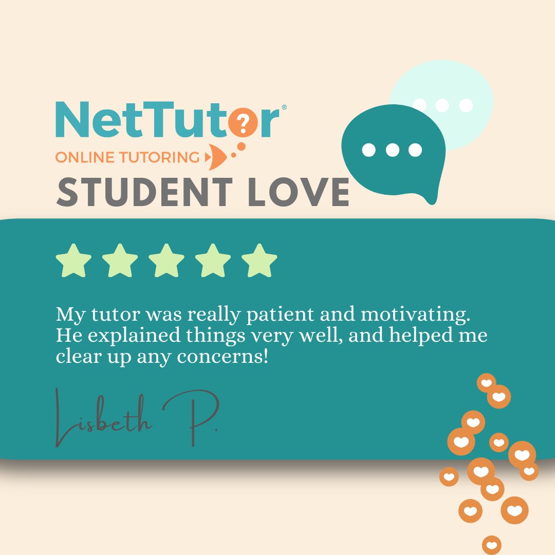 nettutor's tweet image. Have you tried online tutoring before? Do you need extra help while you&apos;re at home or on a work break? We can help you in any subject, at any time, anywhere! 

#OnlineTutoring #Tutor #WritingTutor #MathTutor #STEMTutor #LanguageTutor #StudentSuccess #NetTutor
