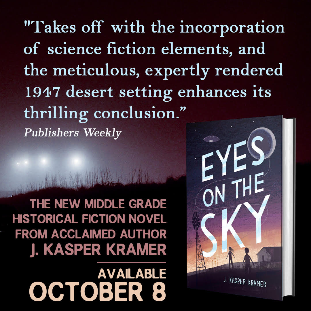 J. Kasper Kramer (@jkasperkramer) on Twitter photo I just love this <a href="/PublishersWkly/">Publishers Weekly</a> review of EYES ON THE SKY! One month till release!! And don't forget the <a href="/BNBuzz/">Barnes & Noble</a> pre-order sale happening right now! (Code: PREORDER25) tinyurl.com/5n86z9pr
#EYESONTHESKY #middlegrade #HistoricalFiction #ufotwitter #UFOs #sciencefiction #books I just love this <a href="/PublishersWkly/">Publishers Weekly</a> review of EYES ON THE SKY! One month till release!! And don't forget the <a href="/BNBuzz/">Barnes & Noble</a> pre-order sale happening right now! (Code: PREORDER25) tinyurl.com/5n86z9pr
#EYESONTHESKY #middlegrade #HistoricalFiction #ufotwitter #UFOs #sciencefiction #books