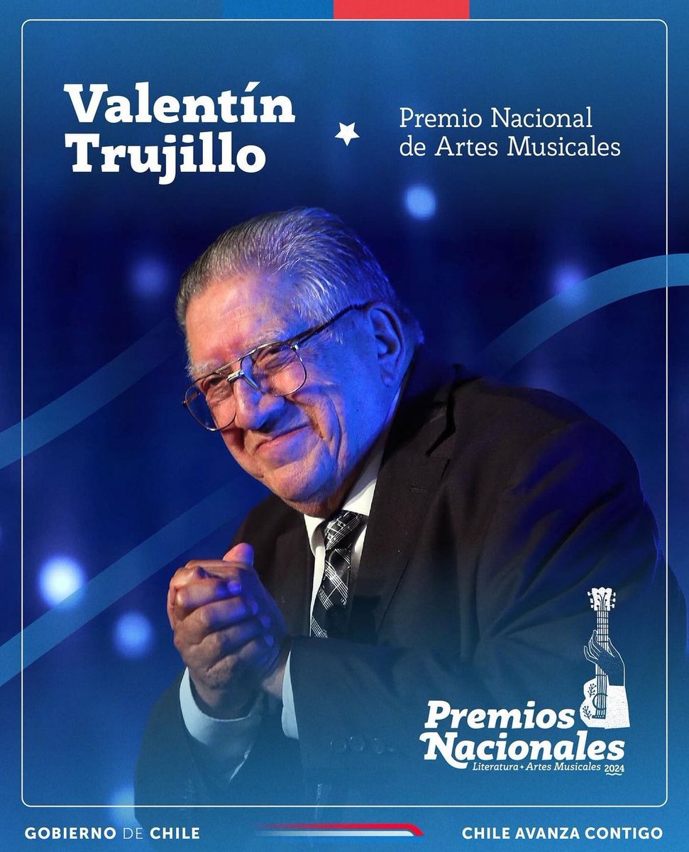 La alegría es inmensa y esto tan merecido!
#ValentinTrujillo ganó el Premio Nacional de Artes Musicales de Chile 2024🇨🇱🏆
Eres inspiración y ejemplo para todos. El país completo estuvo apoyándote!
El mejor músico,persona,abuelo,genio,sabio,comprometido,único…
🎵🎹🙏🏻🤍