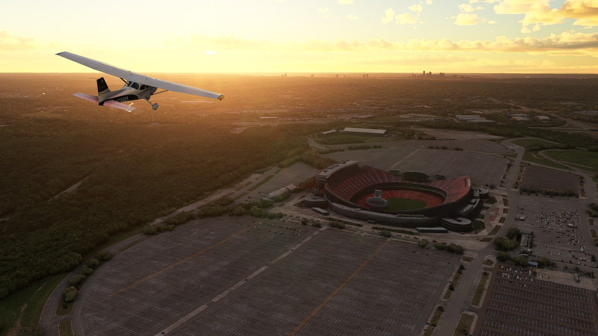 MSFSofficial's tweet photo. Who else is excited for the @NFL regular season to begin tonight?! 

Check out Arrowhead Stadium in #MicrosoftFlightSimulator where the home town Kansas City @Chiefs will kick off against the visiting Baltimore @Ravens. #Kickoff2024 https://t.co/Nv8YclqKwW