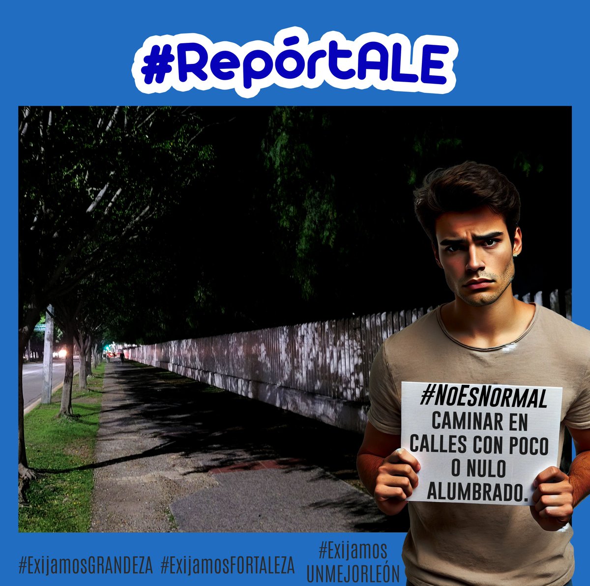 bicitografo's tweet photo. #NoEsNormal #NoNormalices caminar en calles con poco o nulo alumbrado. 🌑🚶‍♀️
¡La seguridad vial también depende de la iluminación! 💡
No te quedes callado, #RepórtAle a @CFEmx  y @municipio_leon . ¡Exige #CallesSeguras para todos! 📢 https://t.co/A2PUHhymUD