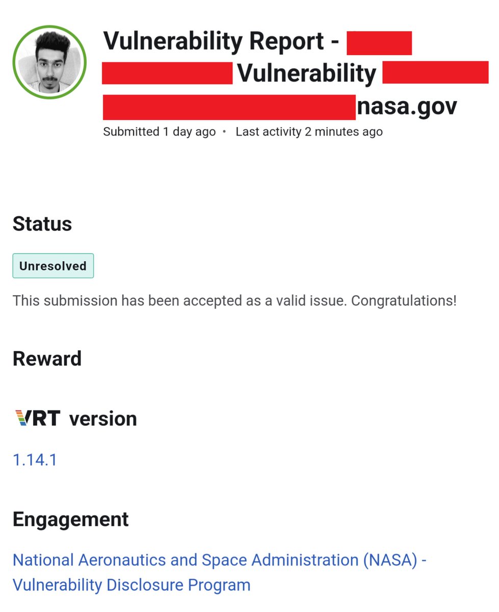 Alhamdulillah
Listed NASA Security Hall of Fame

#Error_Squad #bugbounty #hacking #nasa #Bangladesh #togetherwehitharder