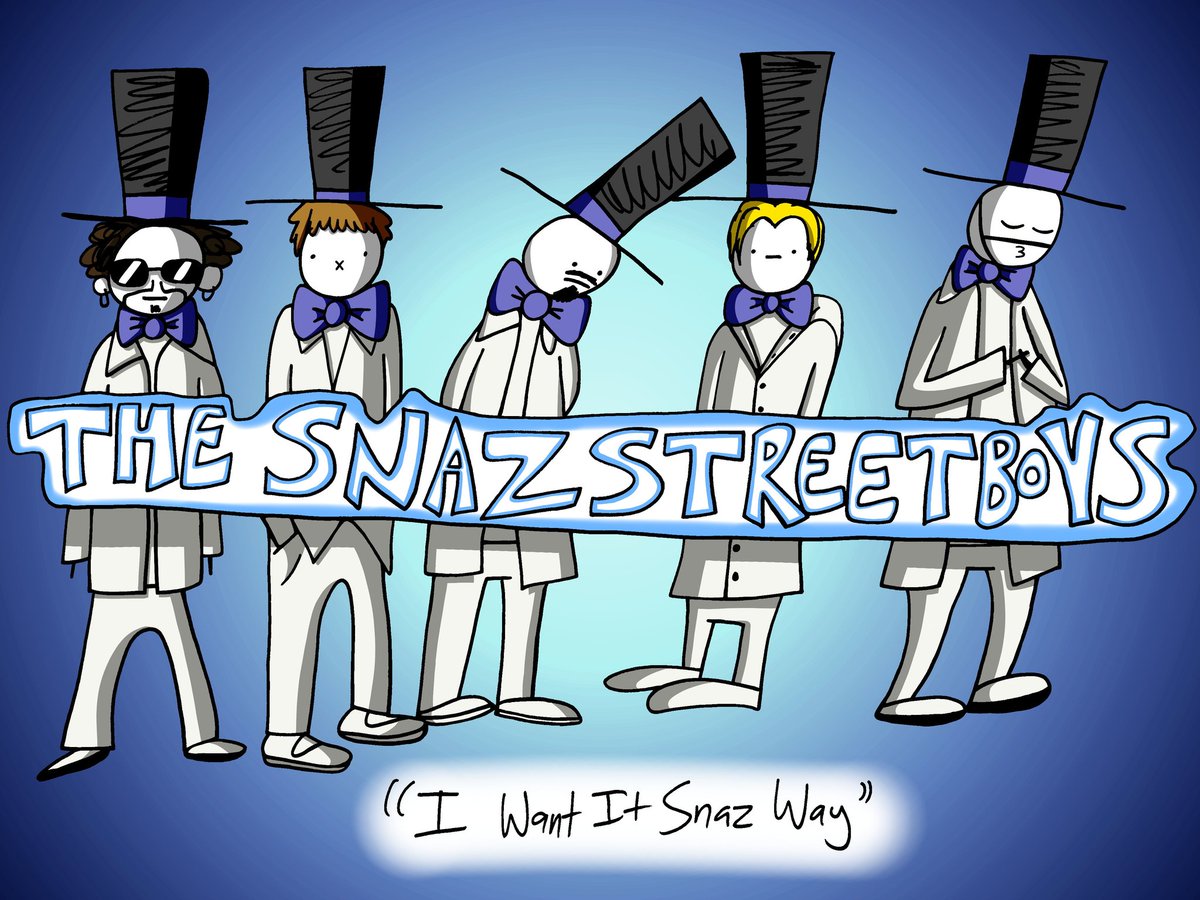 ParadisoPuppet's tweet photo. The Snazstreet Boys.
#TheBackstreetBoys #ParadisoPuppets #cartoons #drawings #comics #drawing #draw #sketch #sketchbook #StickFigures #snazzy #snaz #iwantitthatway https://t.co/5PTejWWtQ2