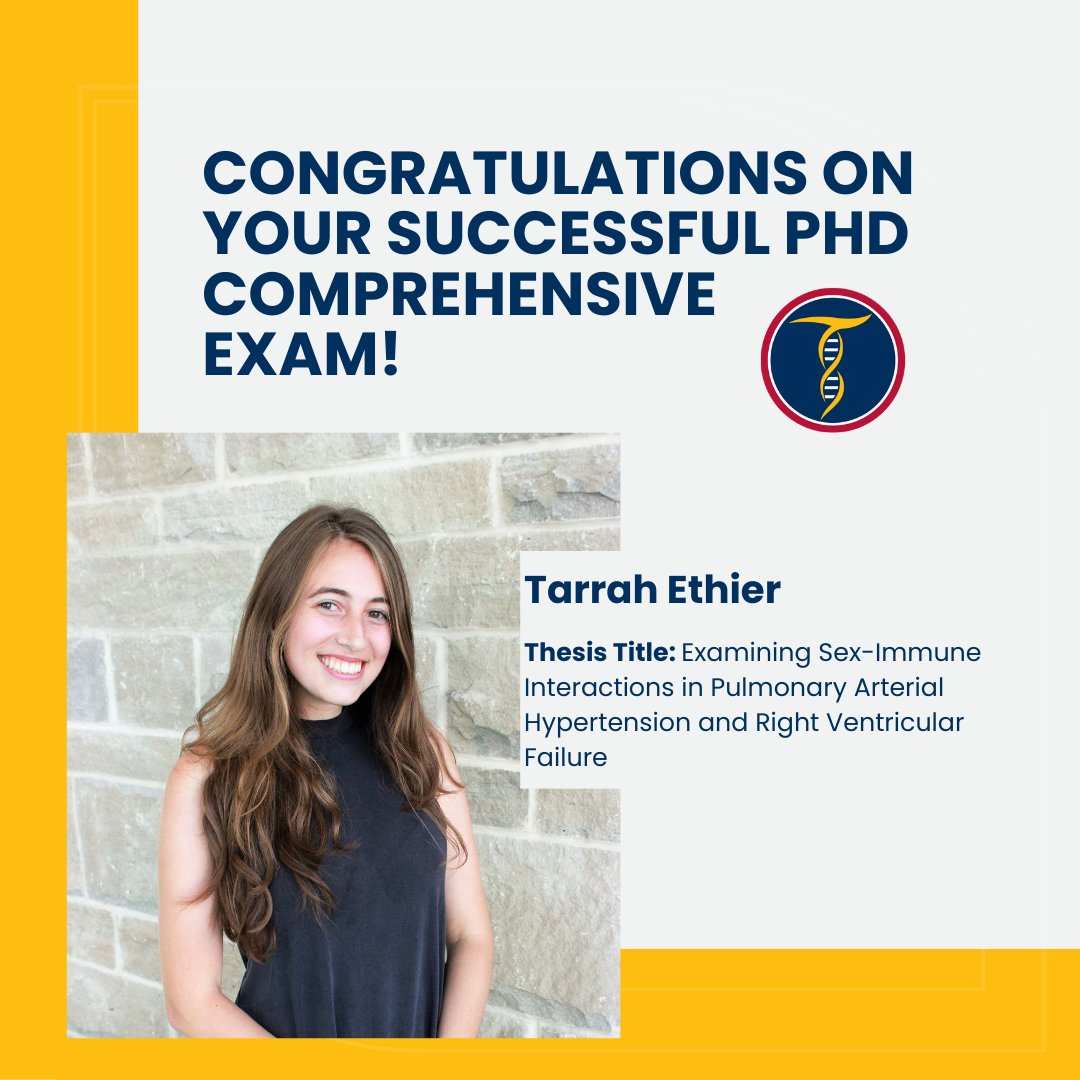 Congratulations Tarrah on your successful PhD Comprehensive Exam!