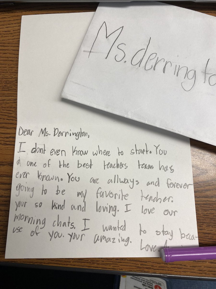 I got this sweet note last week from a special 6th grader leaving our school. Relationships matter! We are blessed to touch so many little lives. Education can be hard, but rewards like this are priceless! <a href="/nherisd/">Northwood Hills Elementary</a> <a href="/nheptafalcons/">Northwood Hills Elementary PTA</a> #RISDBeTheOne