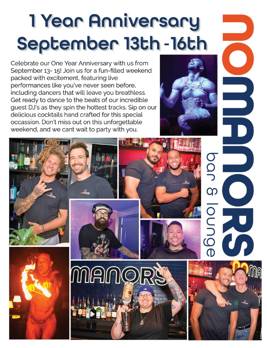 No Manors 1 year anniversary already?! Wow!

September 13th-16th, 2024

NoManorsBar.com