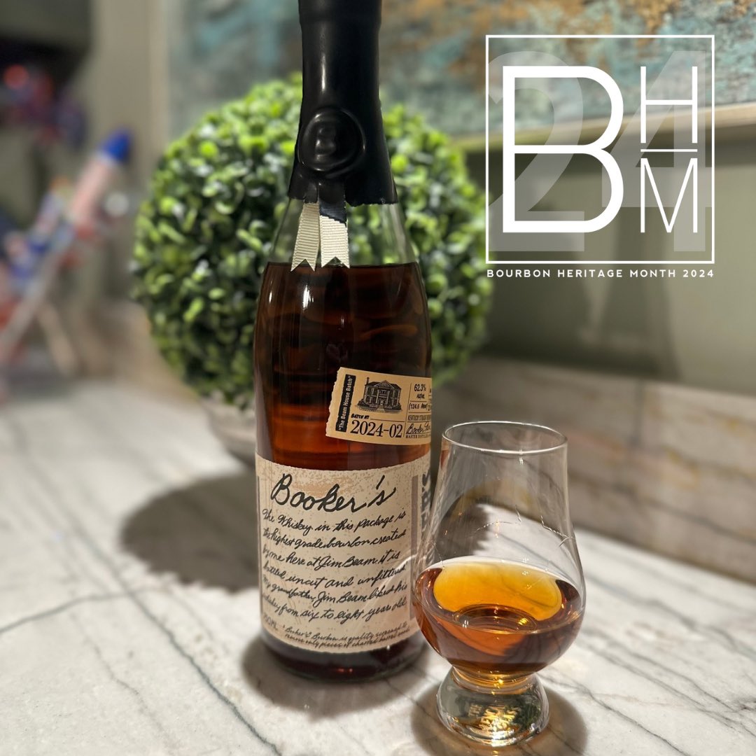kendavisD94's tweet photo. Day 5 of #bourbonheritagemonth brings out something a bit more interesting - Booker’s Beam House Batch. The nose is off profile for Booker’s (it’s flat, tbh), but the palette brings home those strong vanilla, some dark fruit and peanut shells. #30daysofbourbon @BourbonBanter https://t.co/nfJnSiCebr