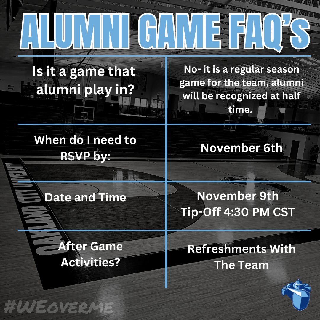 Alumni Game FAQs 🤓

#GoMightyOaks
#WEoverme
#BEgreat