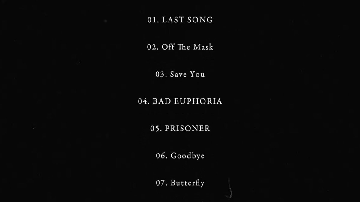 sukinayuta's tweet image. #YUTA The 1st Mini Album『Depth』

Release: 2024.11.13

Tracklist: 
01. LAST SONG
02. Off The Mask  *Title Track
03. Save You
04. BAD EUPHORIA
05. PRISONER
06. Goodbye
07. Butterfly